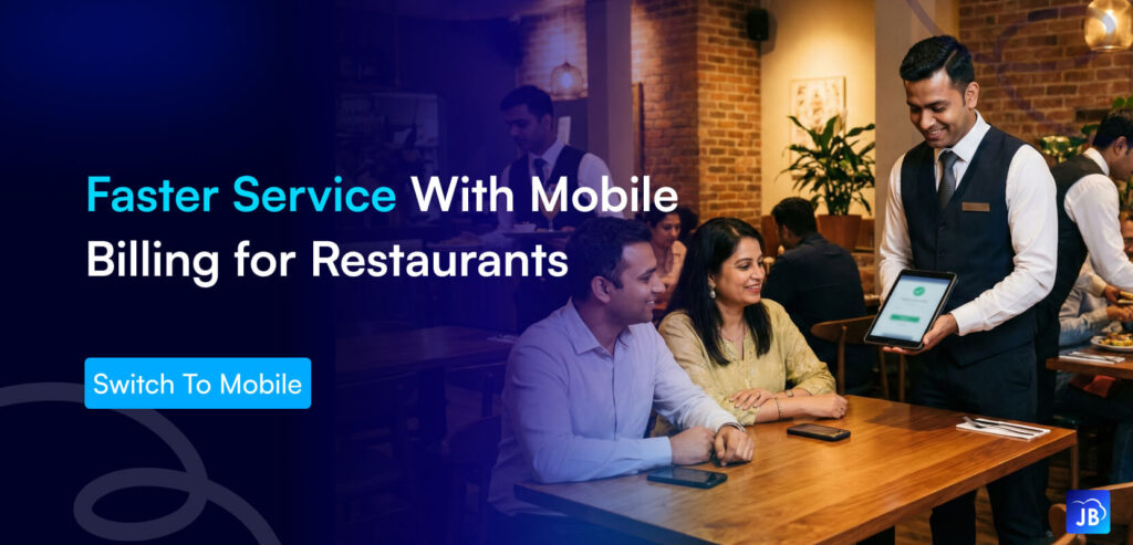mobile POS restaurant, handheld billing, fast checkout