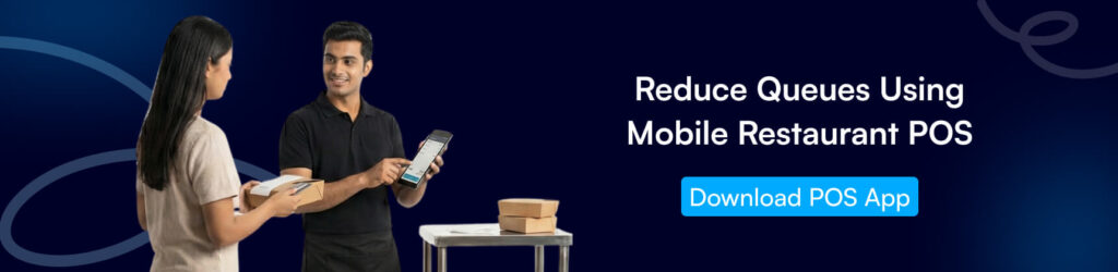 mobile POS restaurant, handheld billing, fast checkout