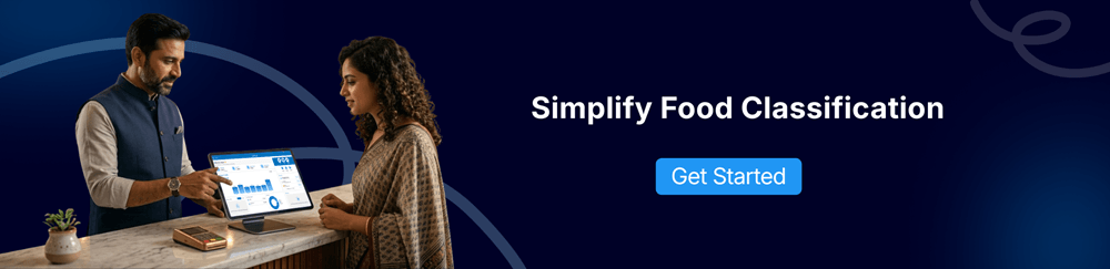 veg non- veg and egg classification, restaurant food labels, POS menu categories