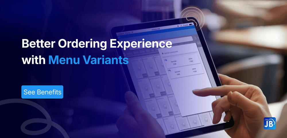 menu variants ordering, restaurant digital menu, POS menu customization